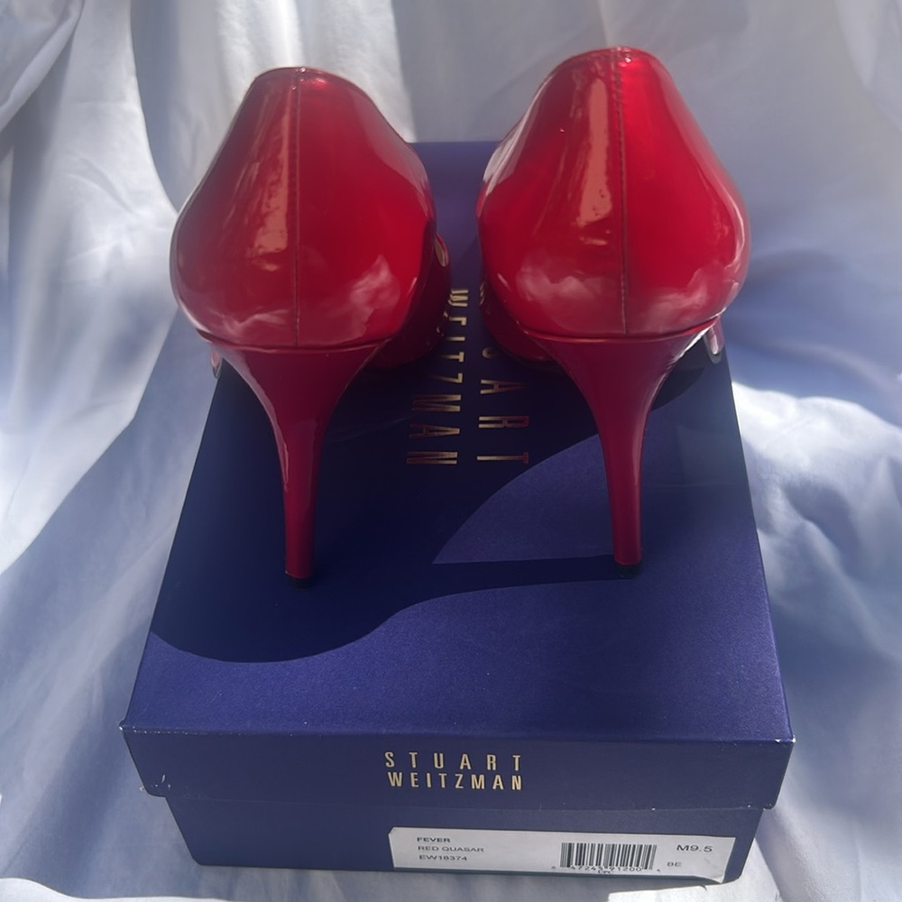 Stuart Weitzman Fever Red Patent Leather Pumps size 9.5 - Picture 6 of 6